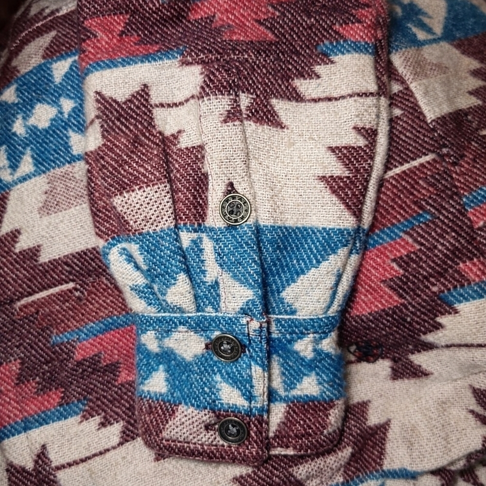 Ariat Baja Jacquard Shirt Jacket Women’s Large Quilted Chore Workwear Southwest - Picture 4 of 12